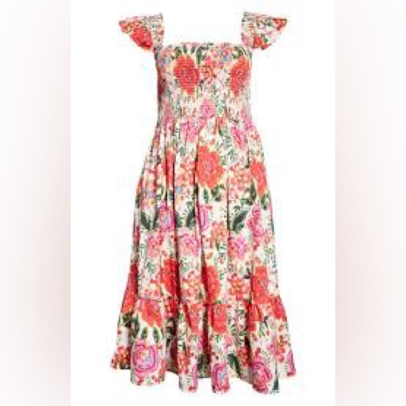 Ivanna print Sundress in crown floral flame - Picture 1 of 6